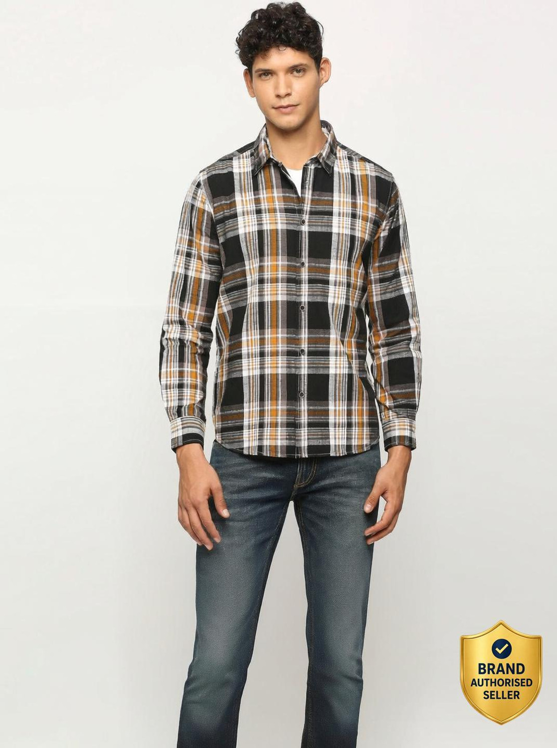 Image of Pepe Jeans Men Checkered Casual Multicolor Shirt