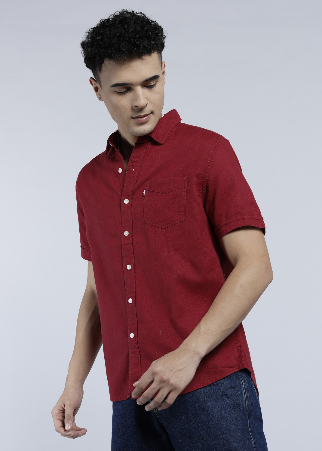 Image of LEVI'S Men Solid Casual Red Shirt