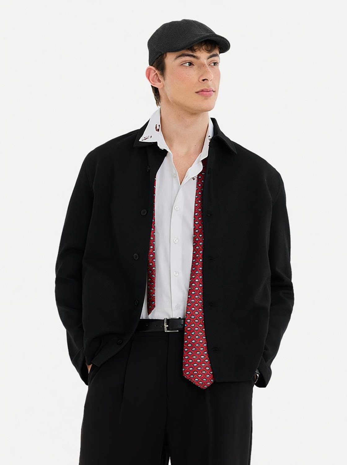 Snitch Men Solid Formal Black Shirt