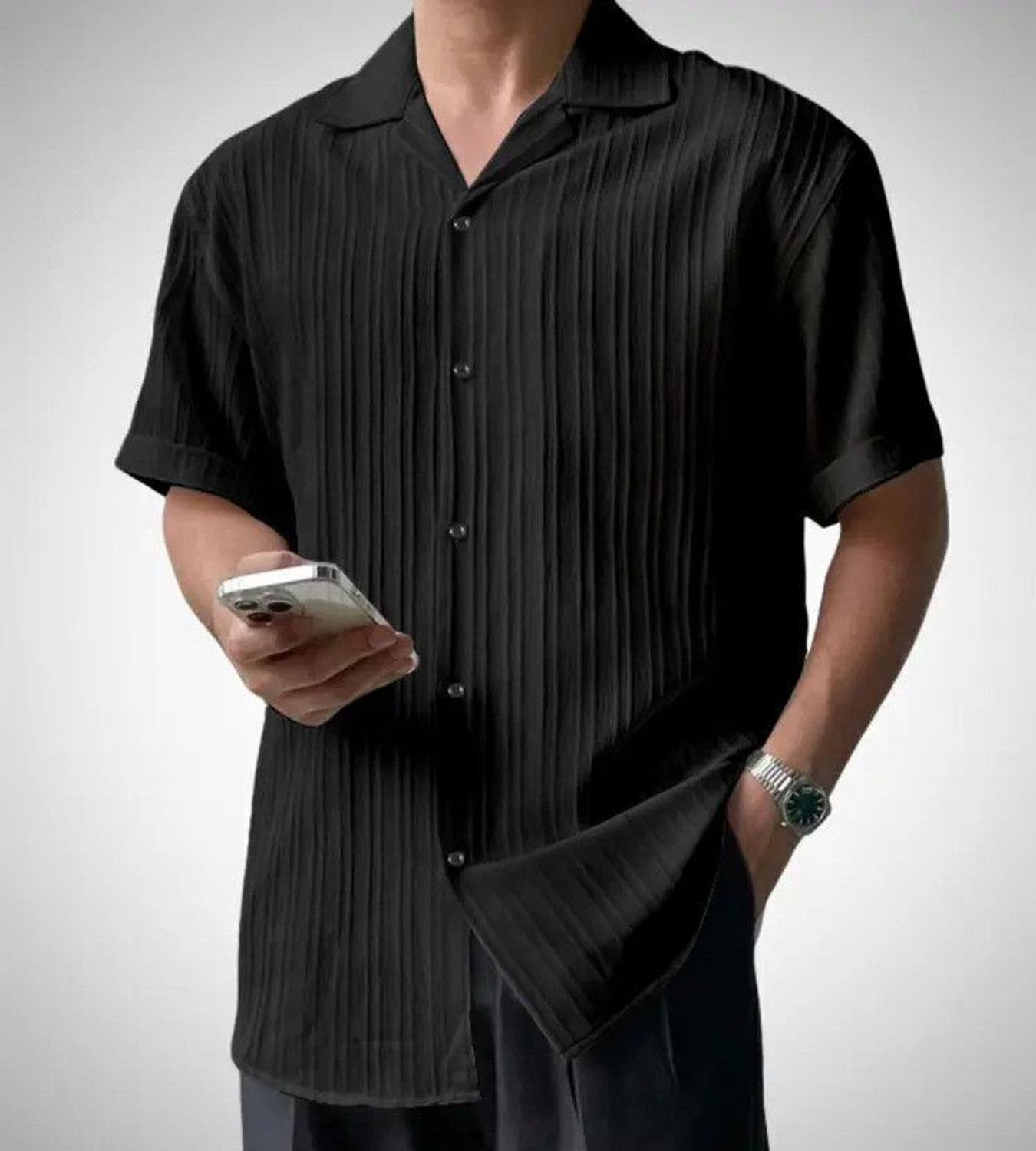 Image of HaloMenss Men Self Design Casual Multicolor Shirt