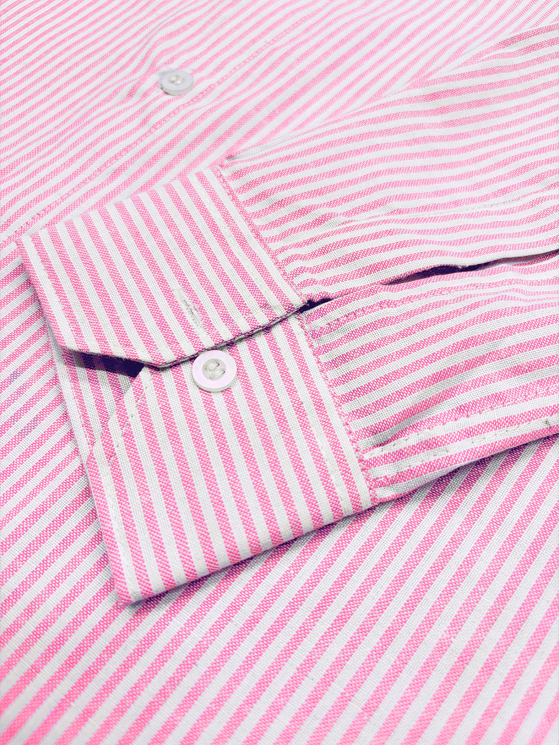 Image of SOLSTICE Men Striped Casual Pink Shirt