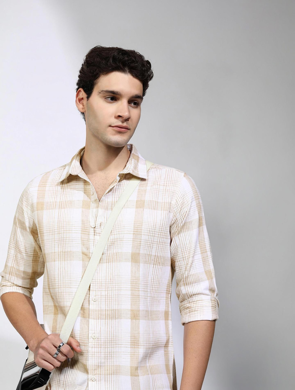 Image of HIGHLANDER Men Checkered Casual Multicolor Shirt