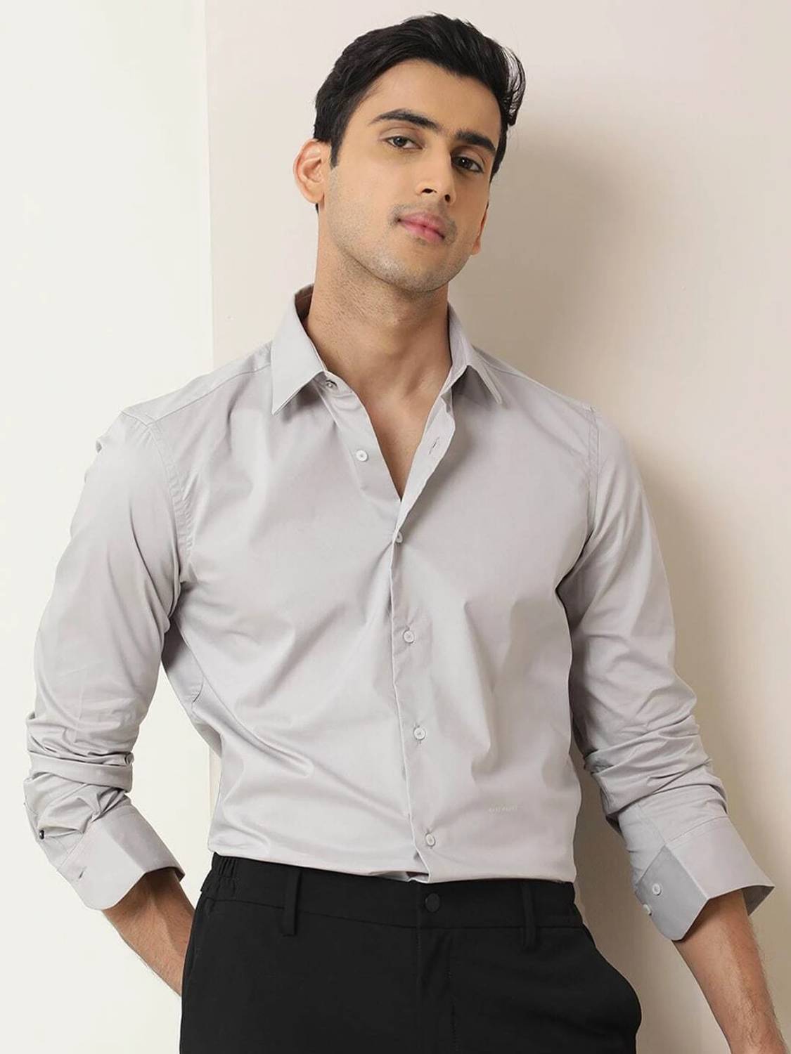RARE RABBIT Men Grey Casual Shirt - Image 1