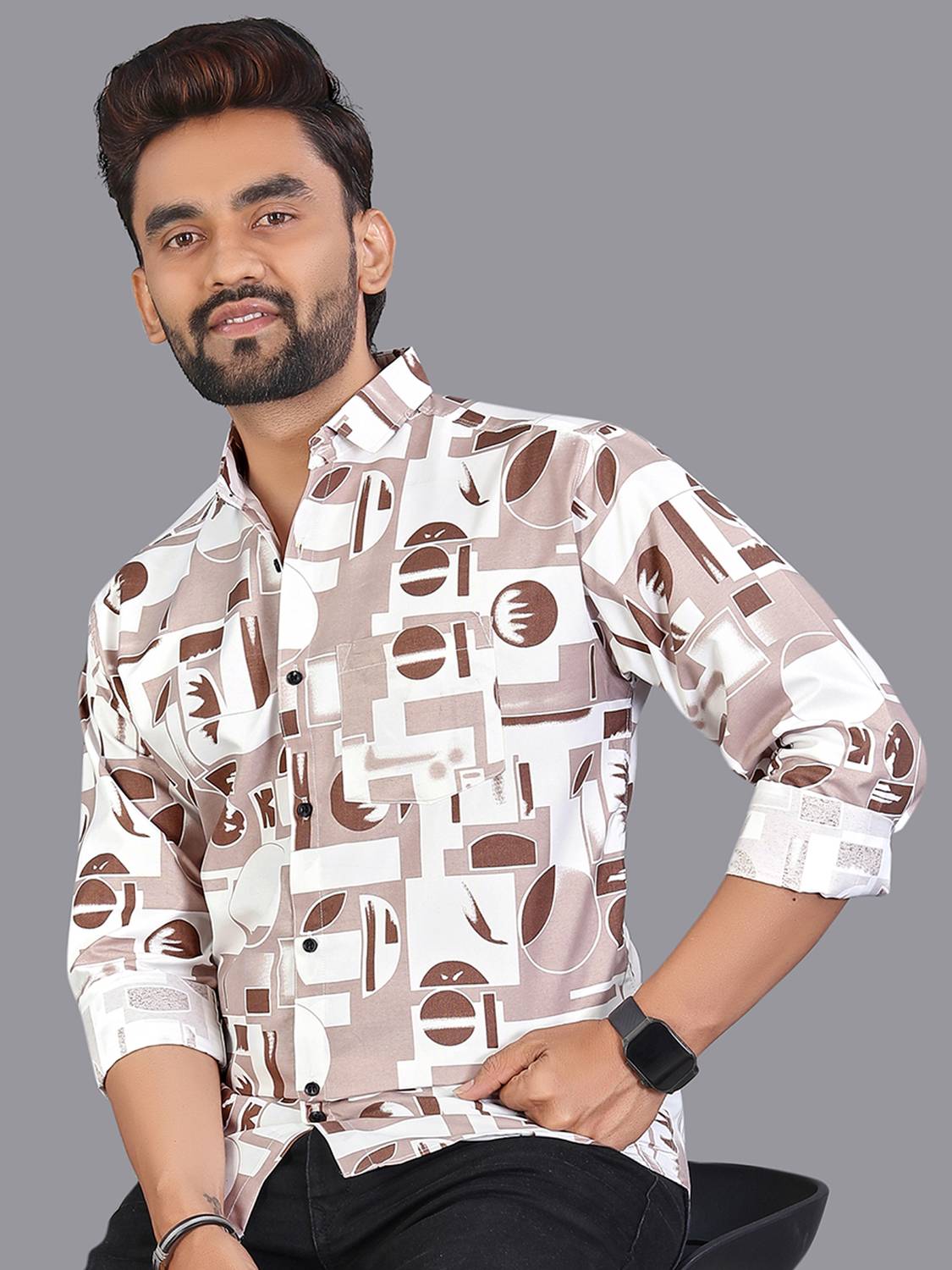 ADWYN PETER Men Printed Casual Multicolor Shirt