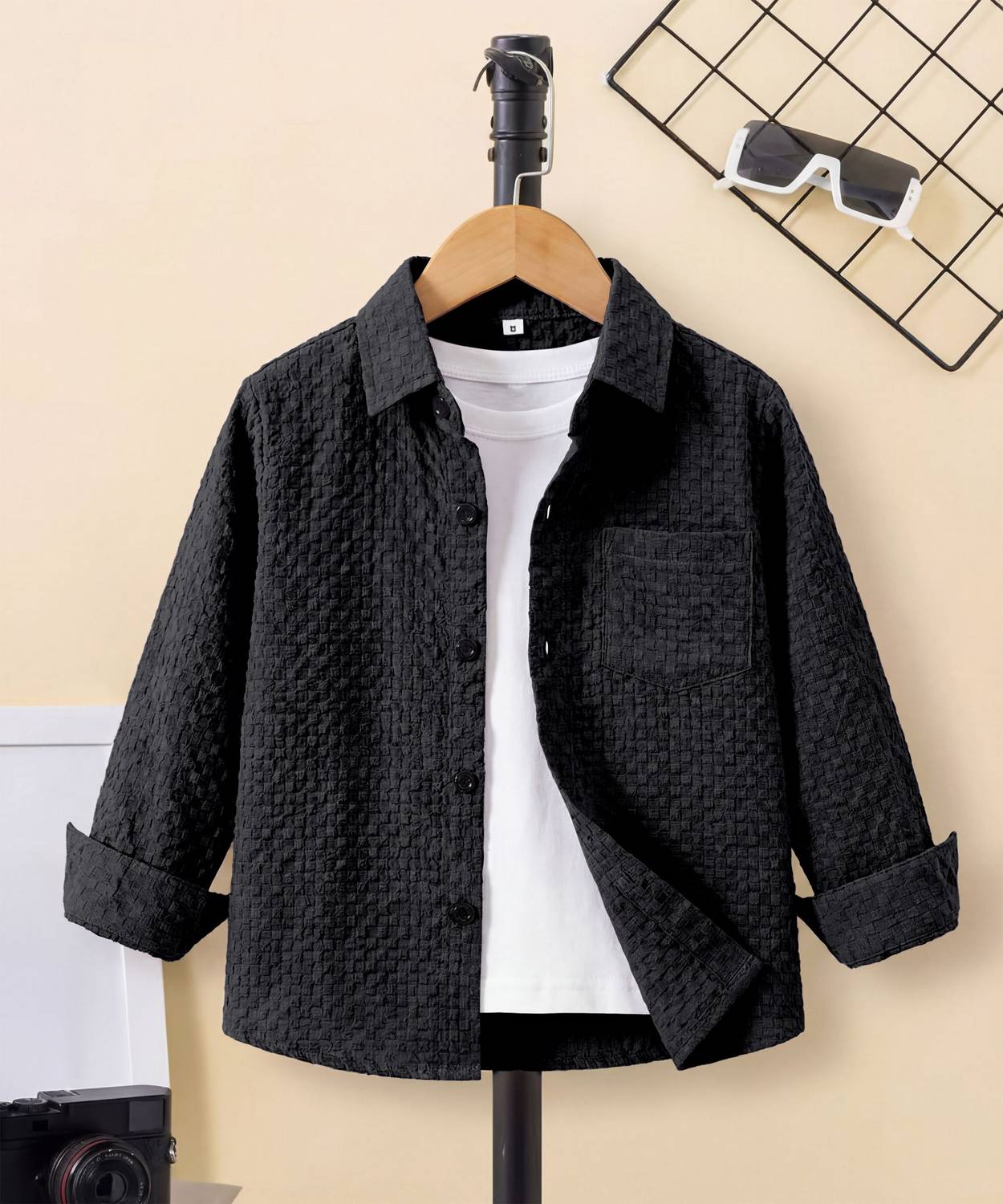Velmita Boys Black Striped Casual Shirt - Image 5