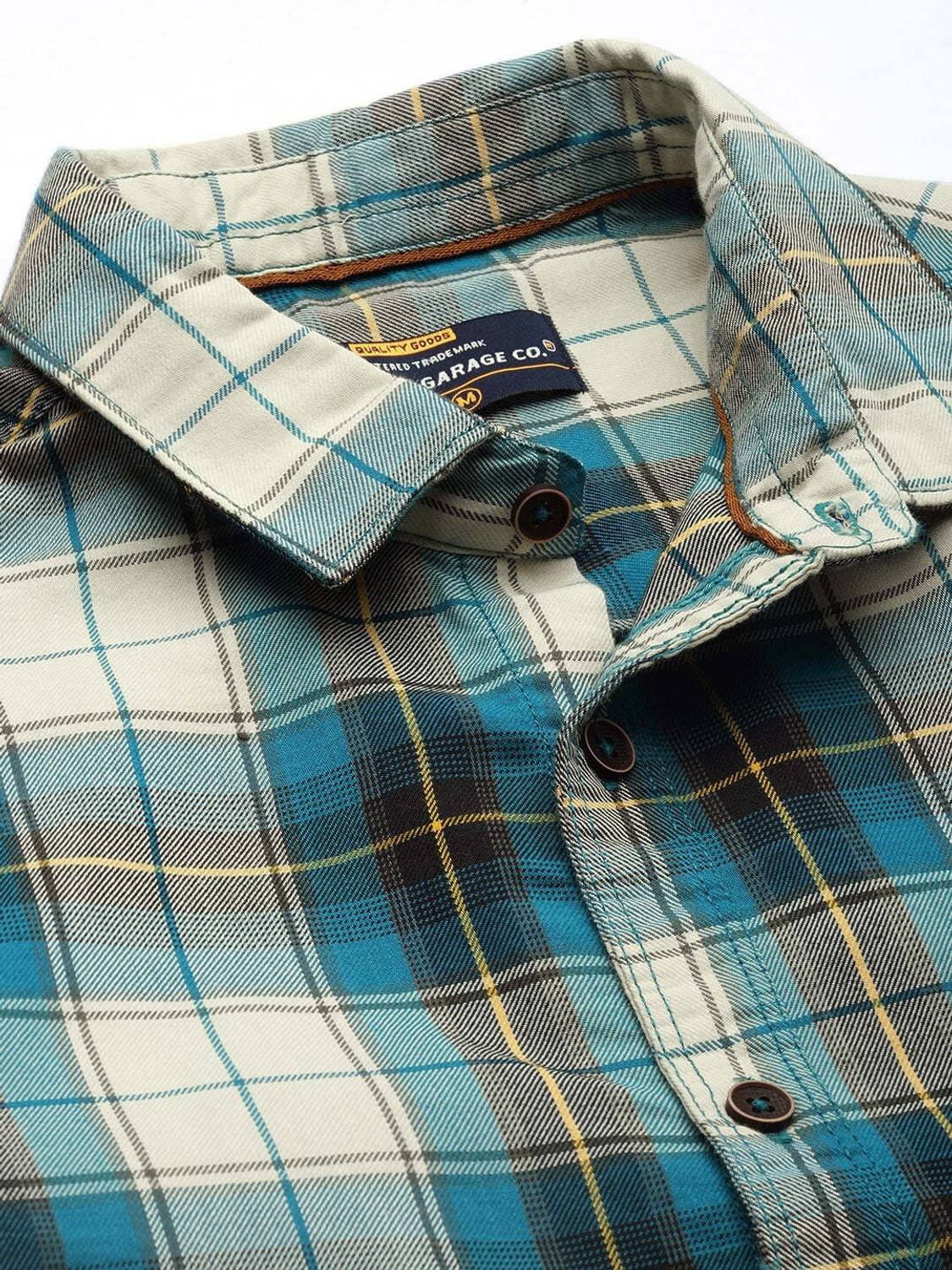 The Indian Garage Co. Men Green Checkered Shirt - Image 4