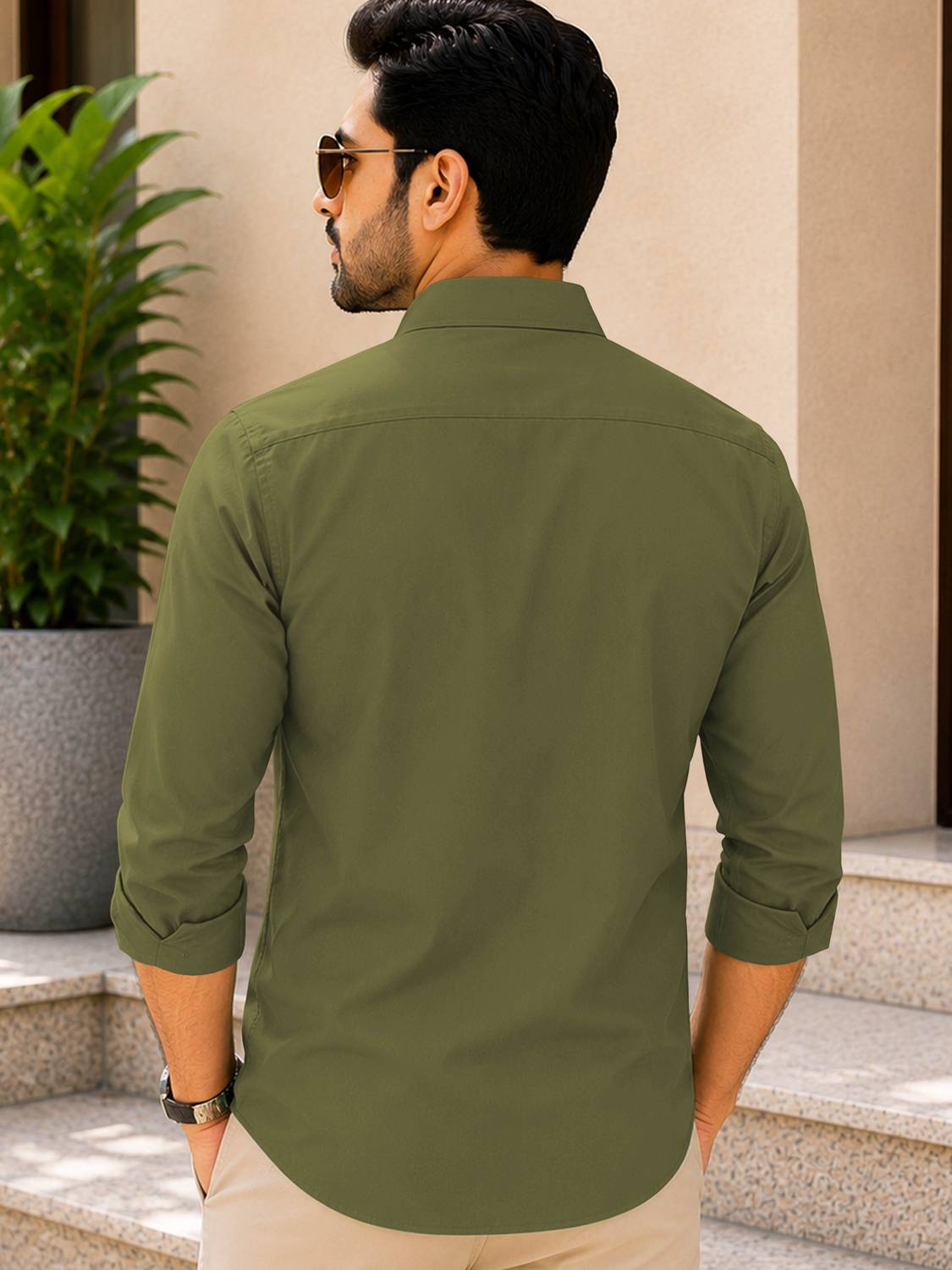 VeBNoR Men Green Casual Shirt - Image 3