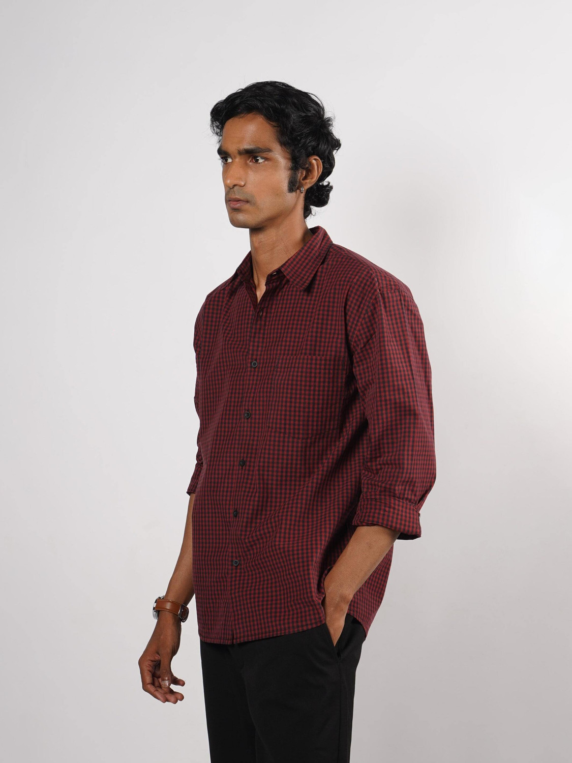 Image of Eszett Men Checkered Casual Red Shirt