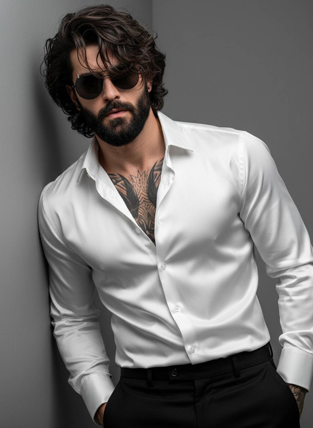 ZONANZA Men Solid Formal White Shirt - Image 4