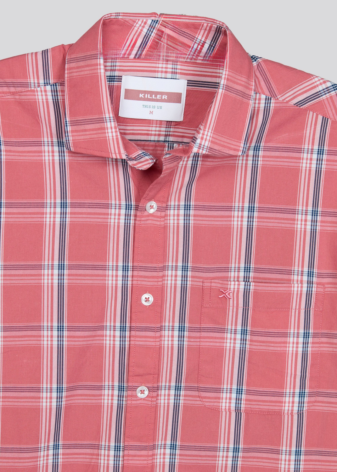 Image of KILLER Men Slim Fit Checkered Spread Collar Casual Shirt