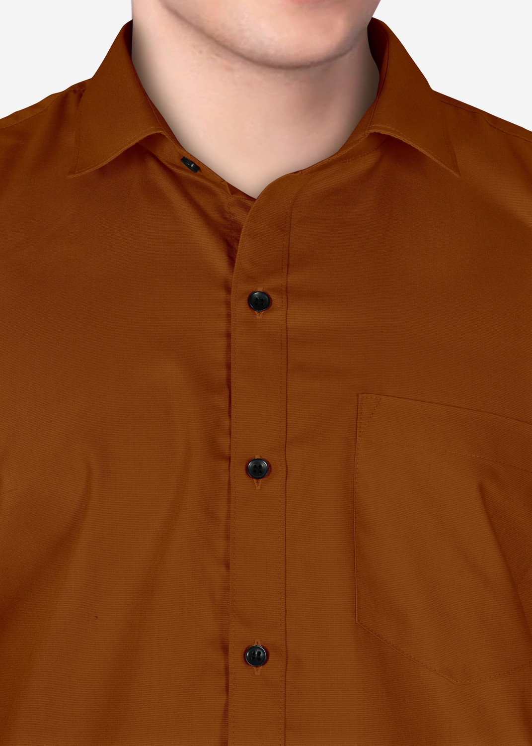 Image of FIBERMILL Men Solid Formal Brown Shirt