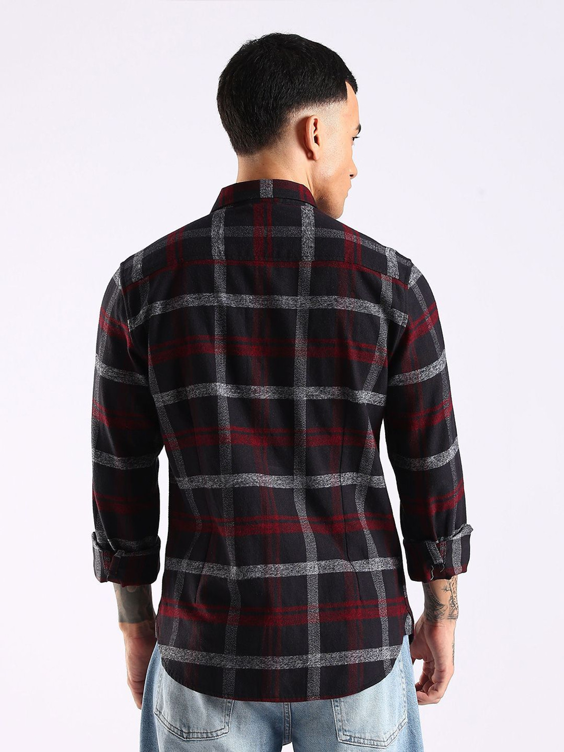 Image of HERE&NOW Men Checkered Casual Multicolor Shirt