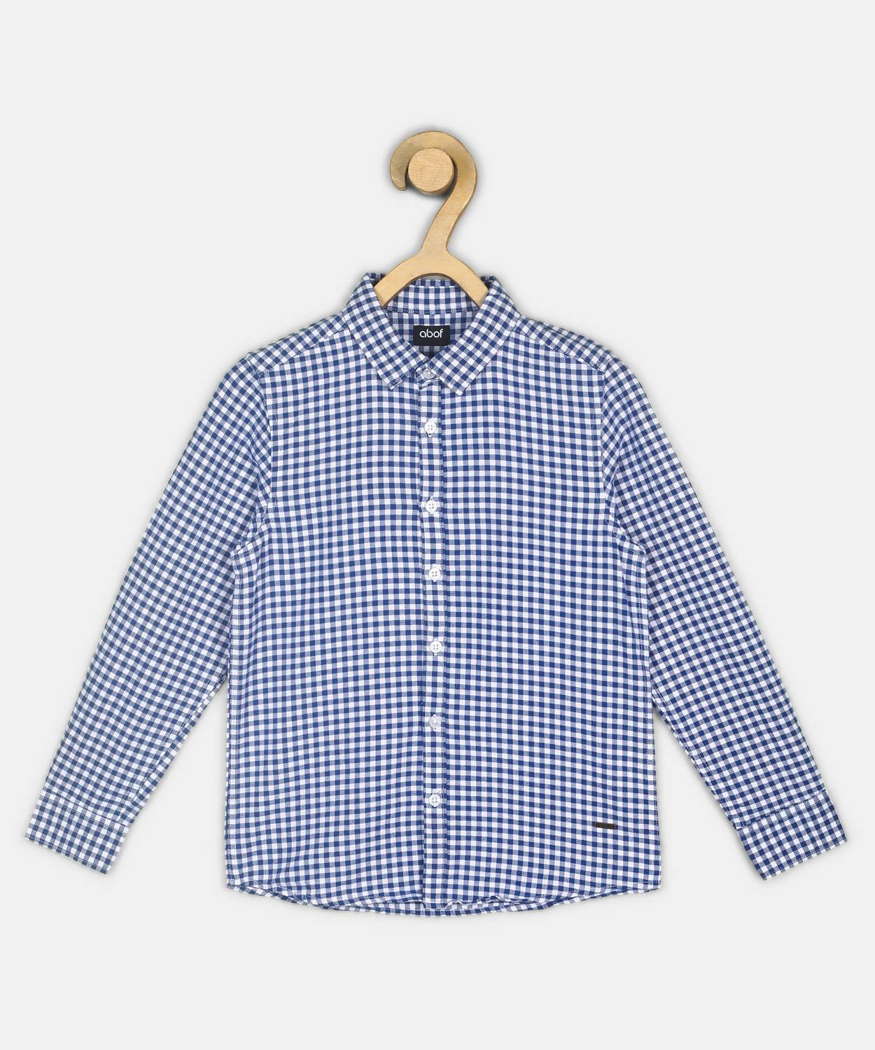 abof by Aditya Birla Boys Checkered Casual White, Blue Shirt