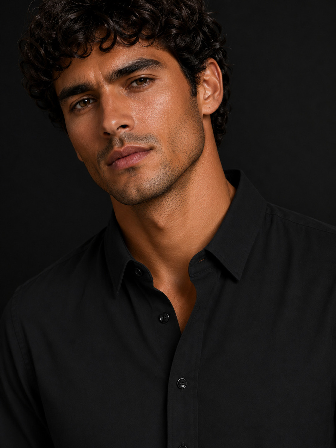 Image of Marmic Fab Men Solid Casual Black Shirt