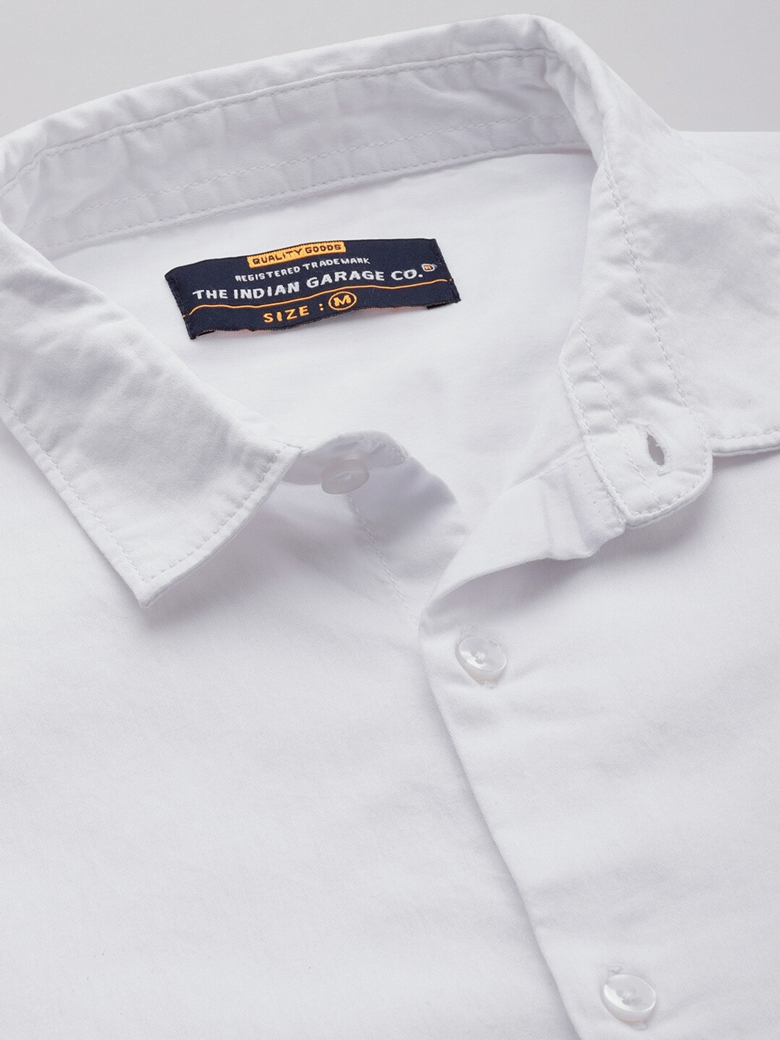 Image of The Indian Garage Co. Men Embroidered Casual White Shirt