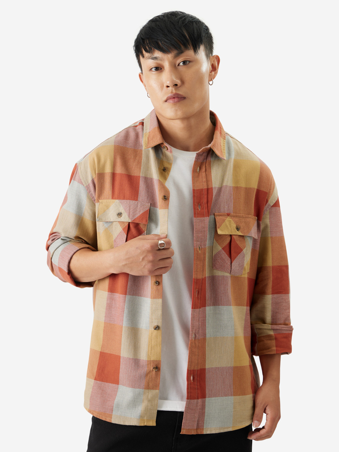 Image of The Souled Store Men Checkered Casual Multicolor Shirt
