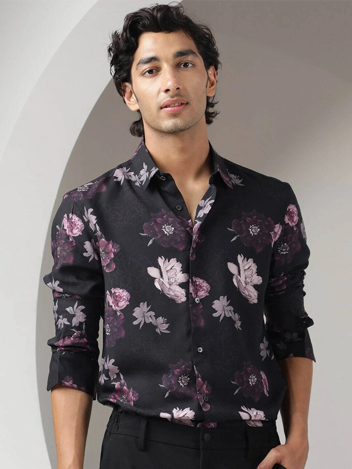 Image of RARE RABBIT Men Printed Casual Multicolor Shirt