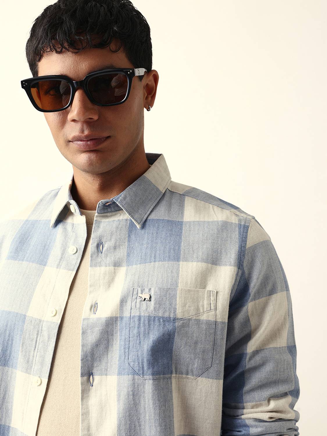 THE BEAR HOUSE Men Checkered Blue Shirt - Image 5