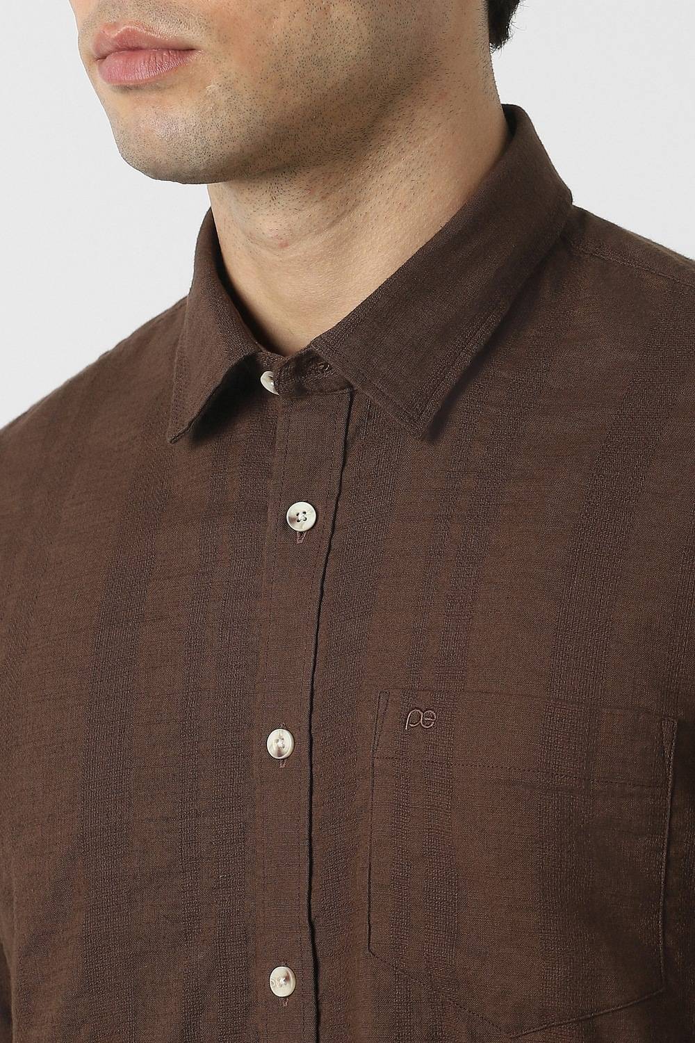PETER ENGLAND Men Brown Casual Shirt - Image 5