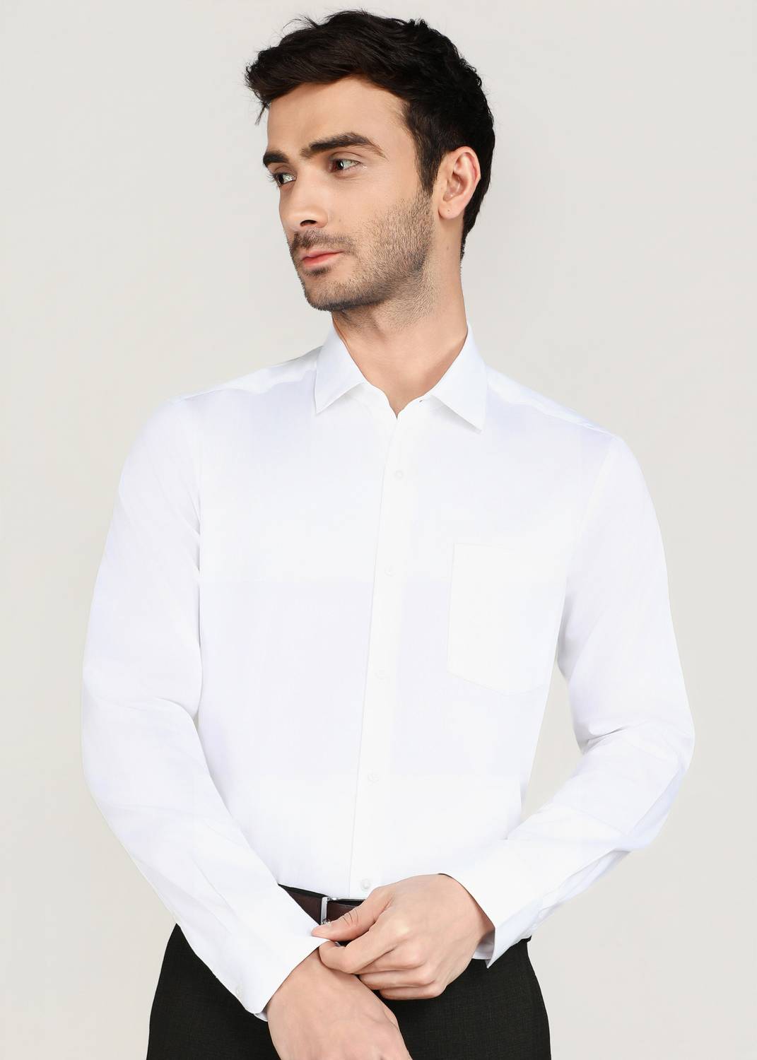 ARROW Men Solid Formal White Shirt