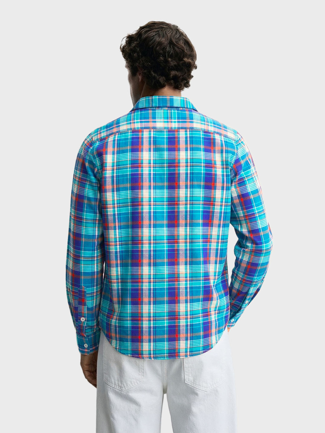 Image of The Indian Garage Co. Men Checkered Casual Blue Shirt