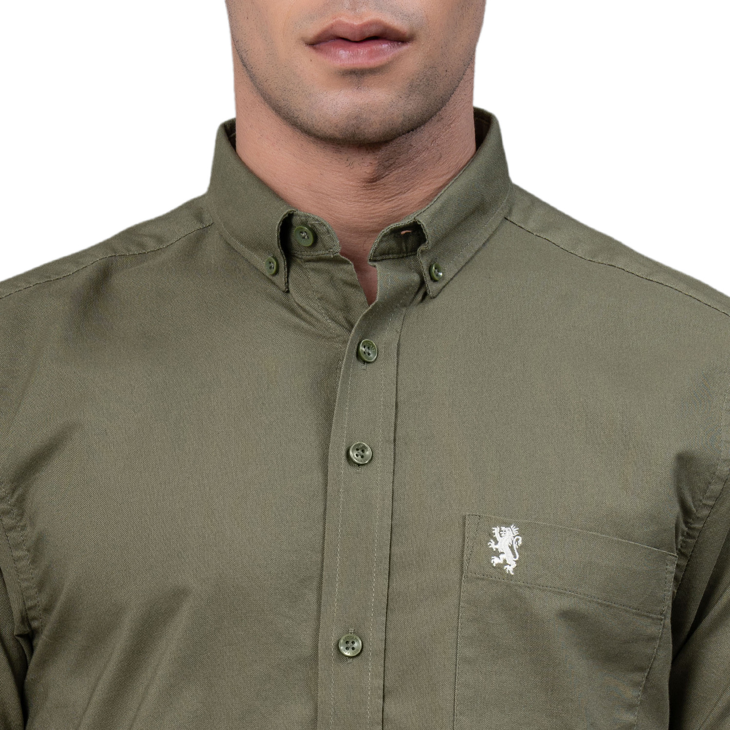 Image of RED TAPE Men Solid Casual Green Shirt