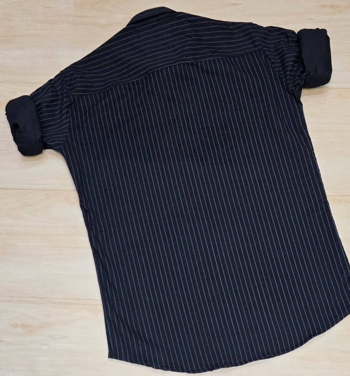 Erica Men Striped Casual Black Shirt - Image 2