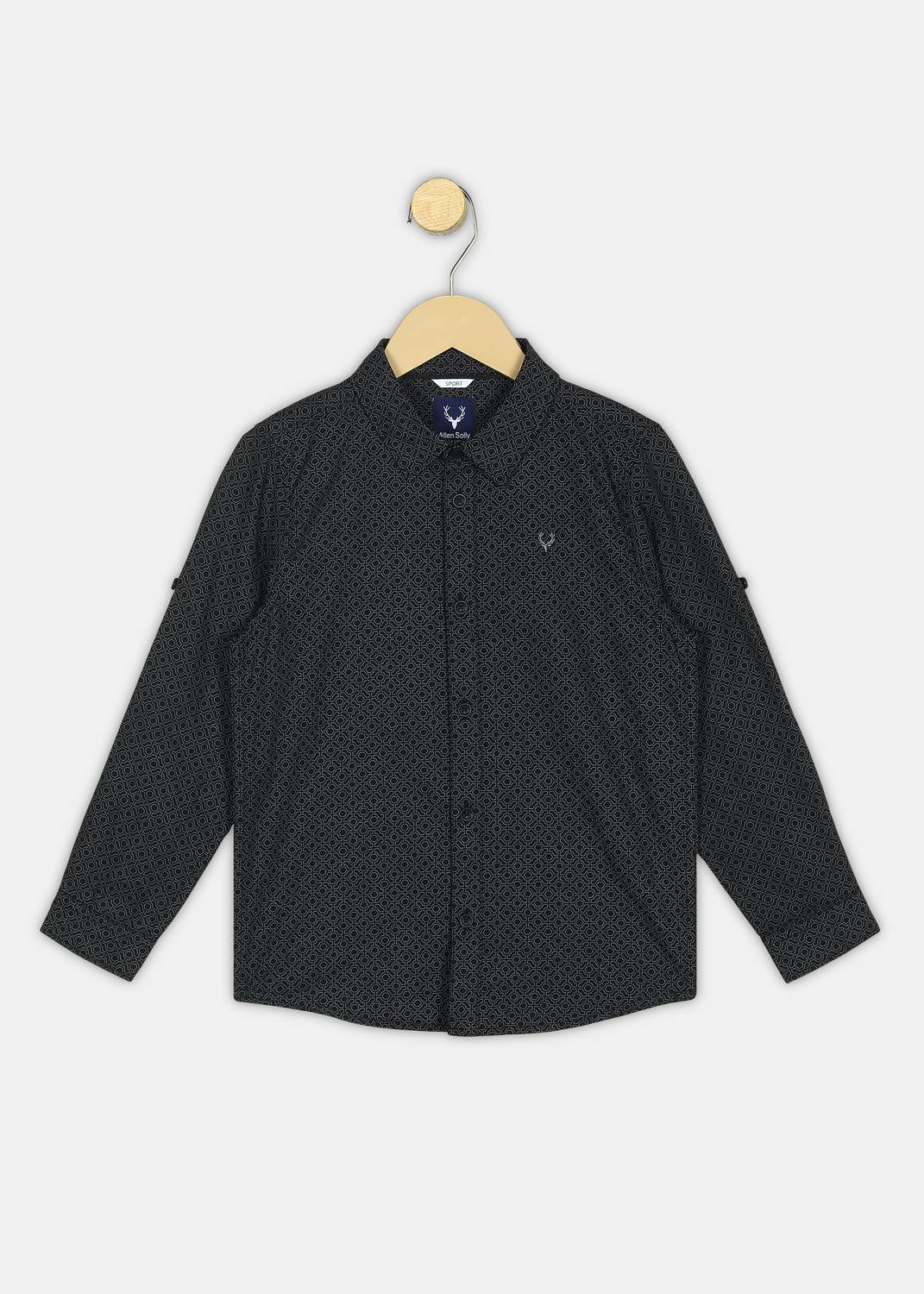 Allen Solly Boys Printed Casual Black Shirt