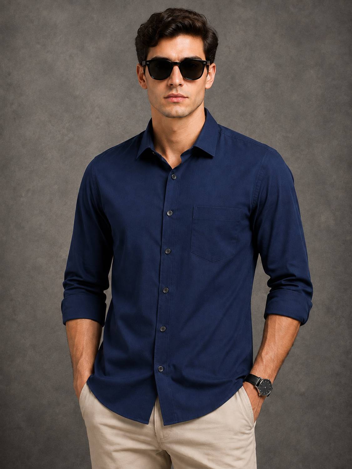 JOE & JOHN Men Blue Casual Shirt - Image 1