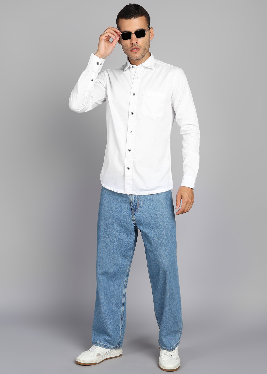 Image of INTEGRITI Men Solid Casual White Shirt