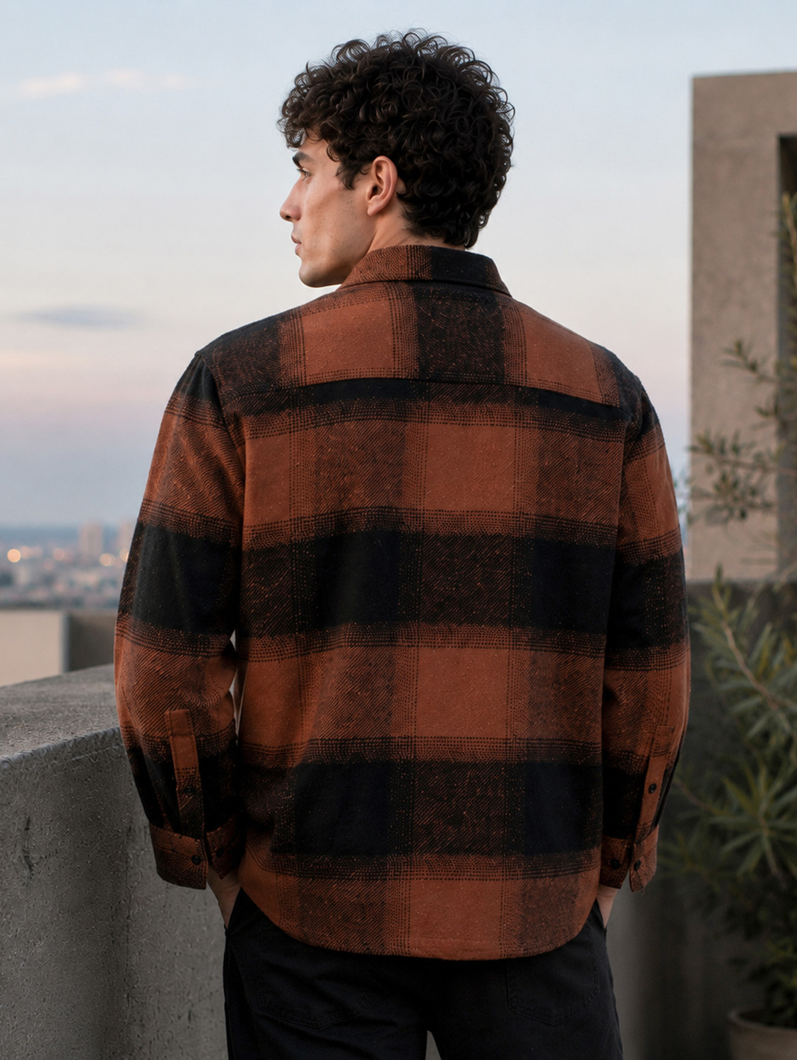 Image of CAHOOT Men Checkered Casual Brown Shirt
