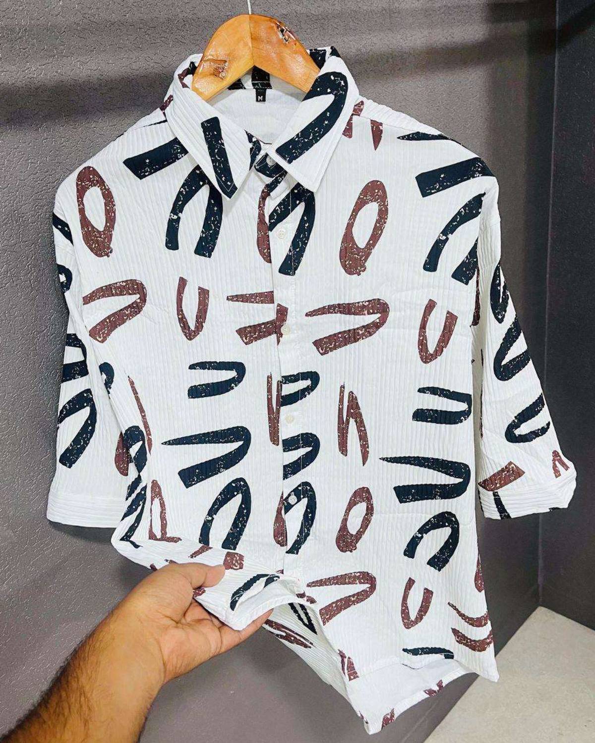 Balkrishna Creation Men Printed Casual White Shirt