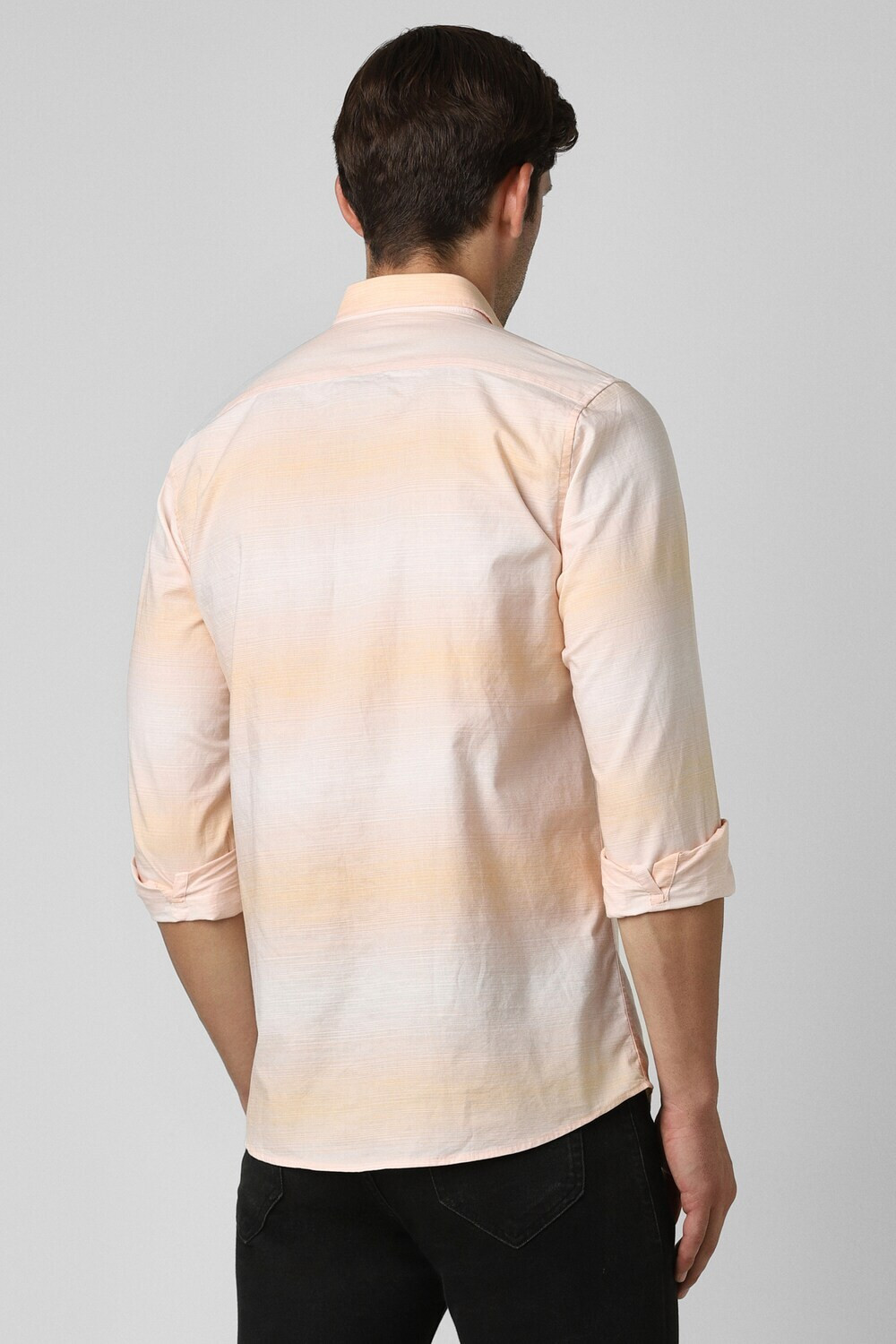 Image of PETER ENGLAND Men Printed Casual Orange Shirt