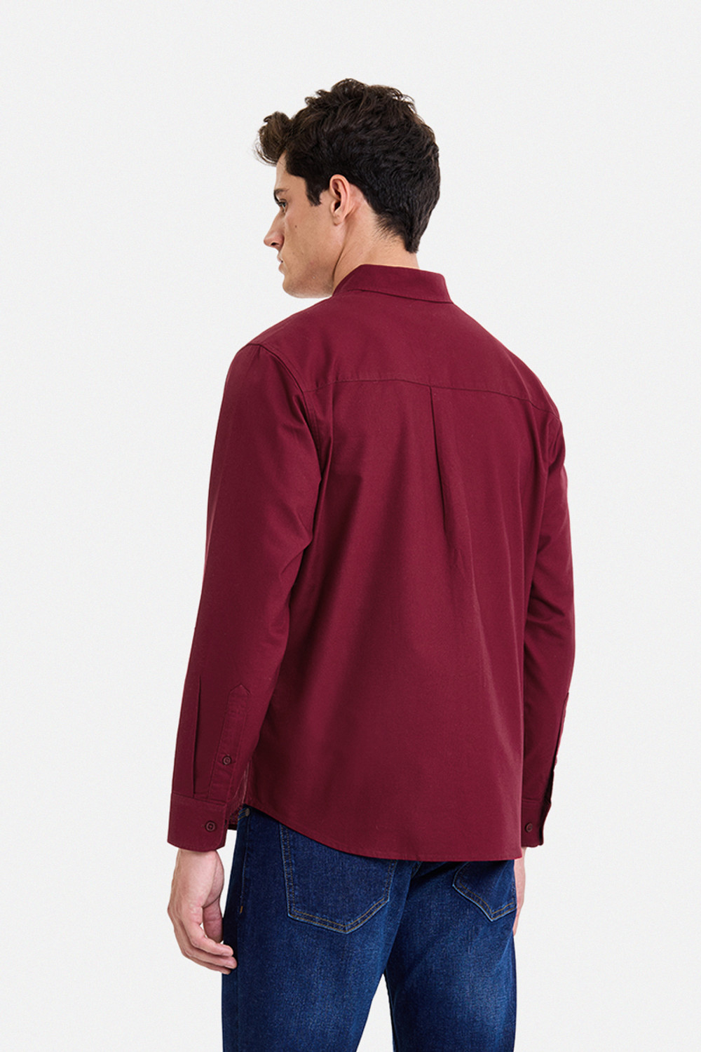 Image of Snitch Men Solid Casual Maroon Shirt