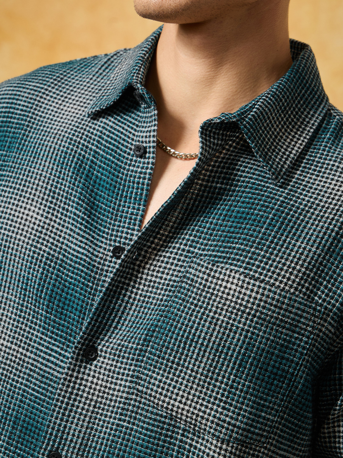 Image of The Souled Store Men Checkered Casual Blue Shirt