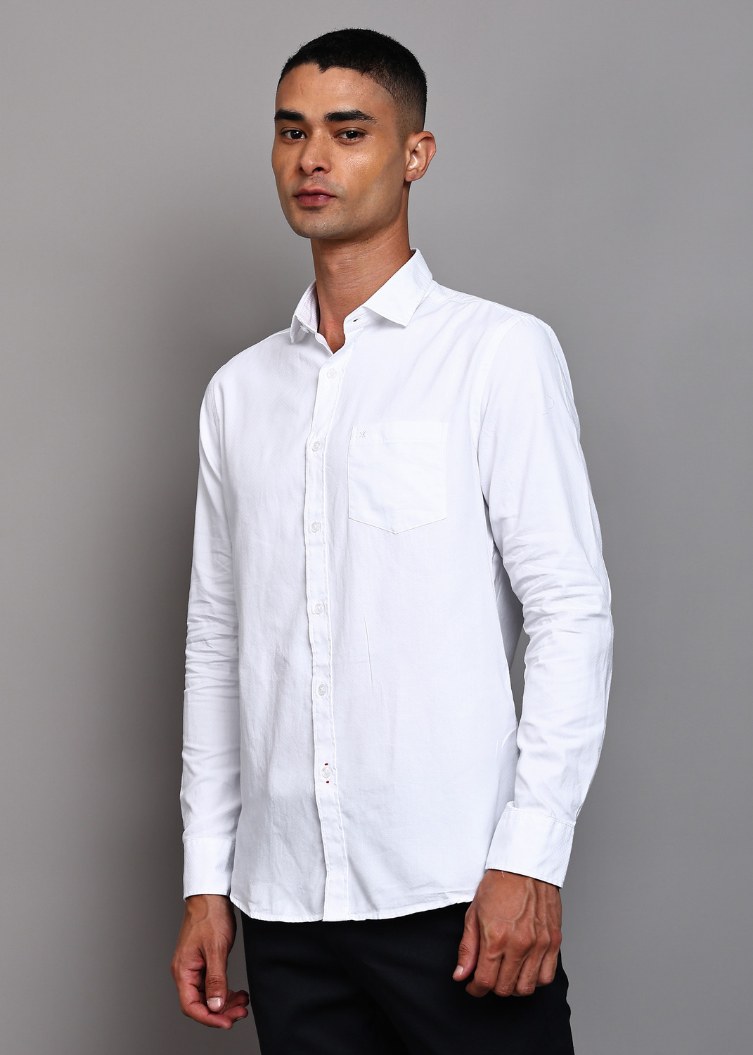 Image of KILLER Men Solid Formal White Shirt