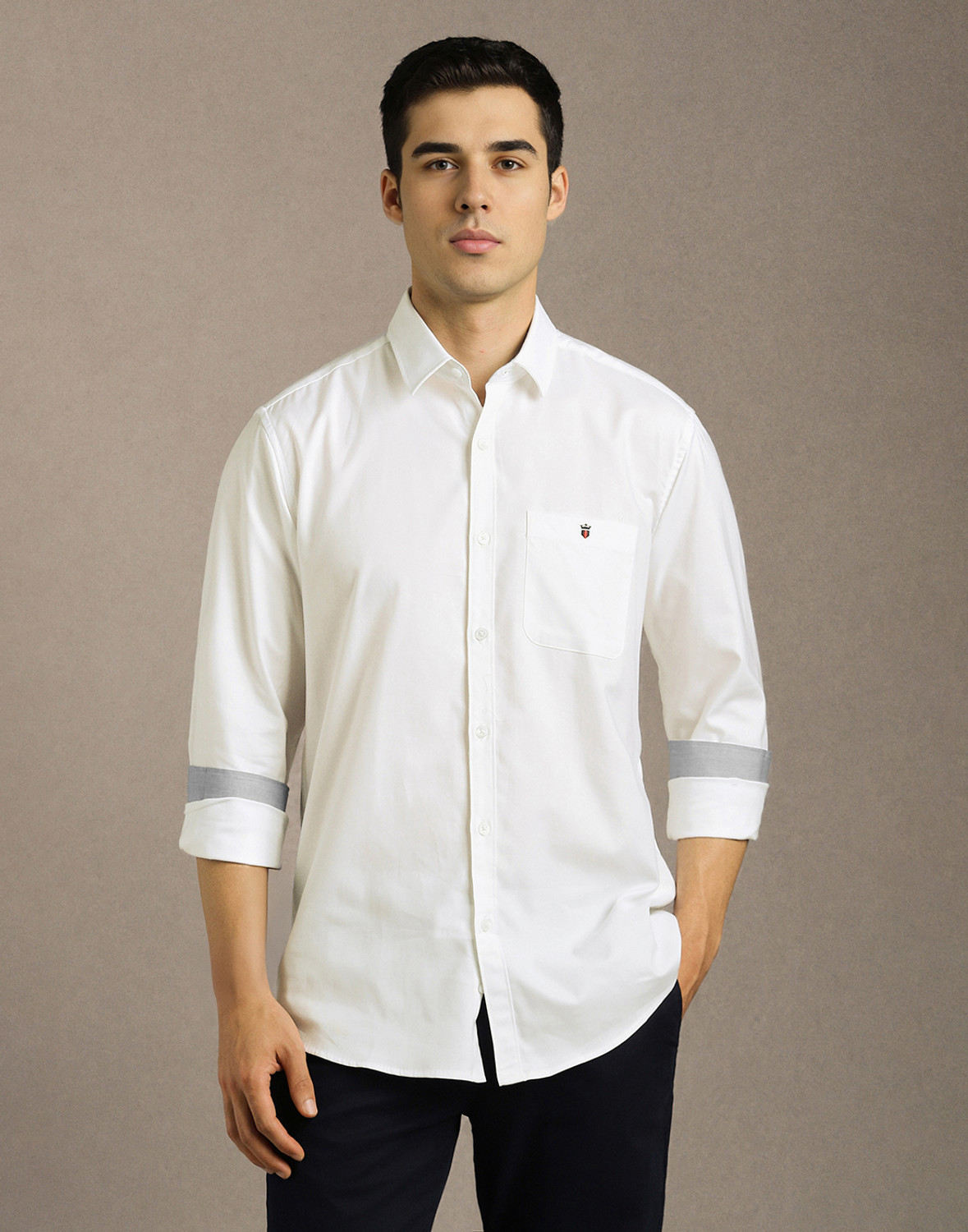 Image of Louis Philippe Sport Men Slim Fit Solid Casual Shirt