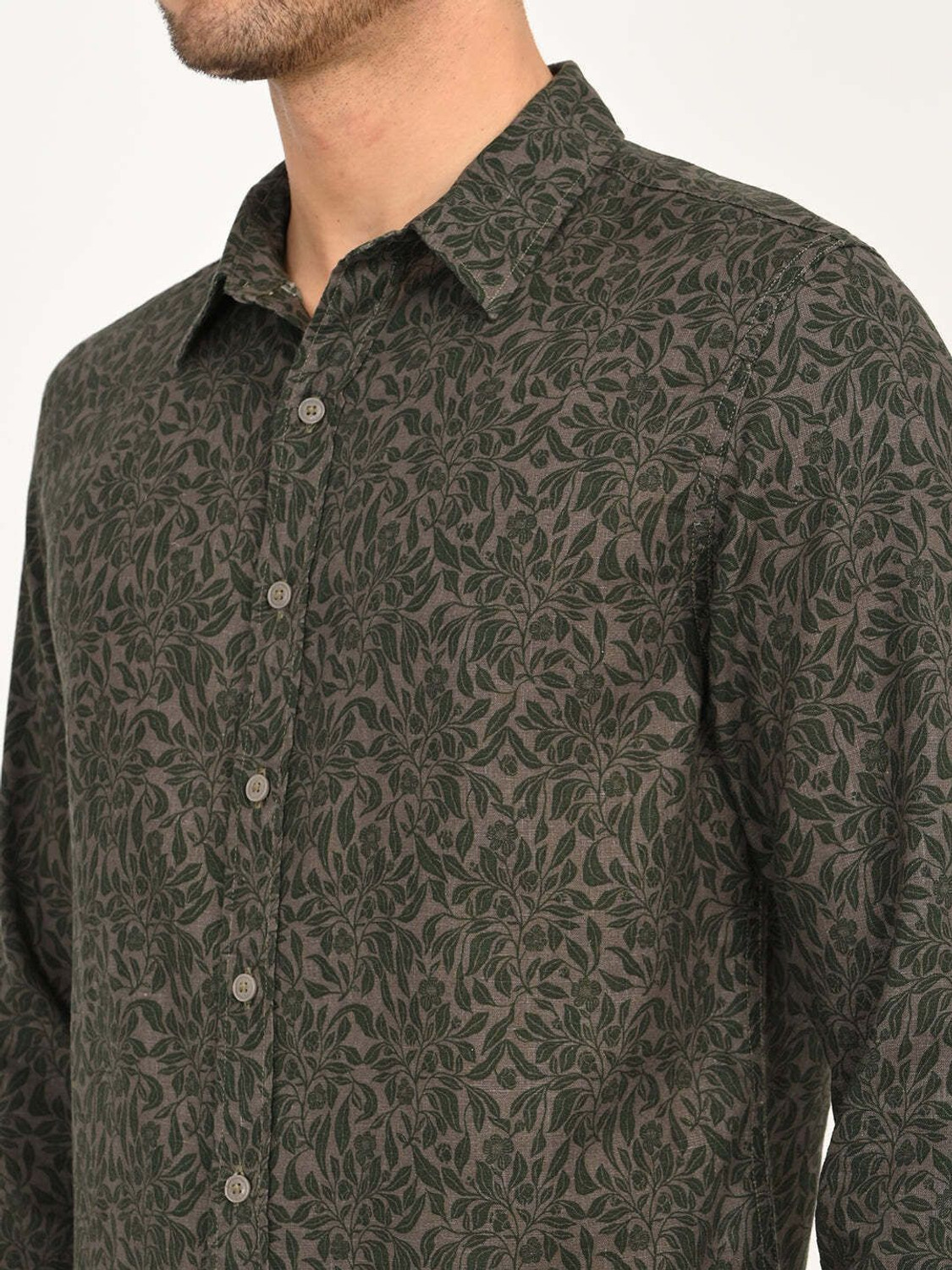 Image of LEVI'S Men Printed Casual Green Shirt