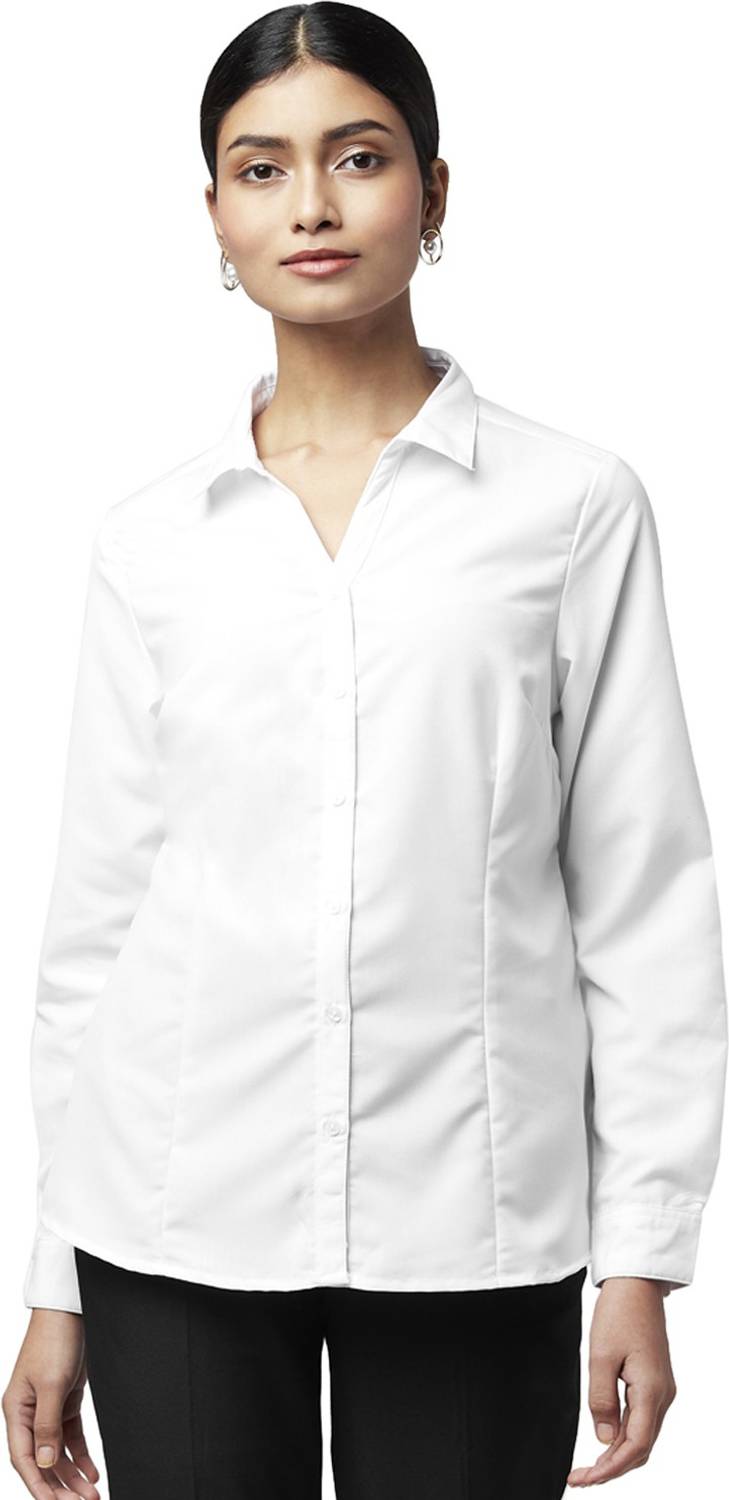 Annabelle by Pantaloons Women Solid Casual White Shirt