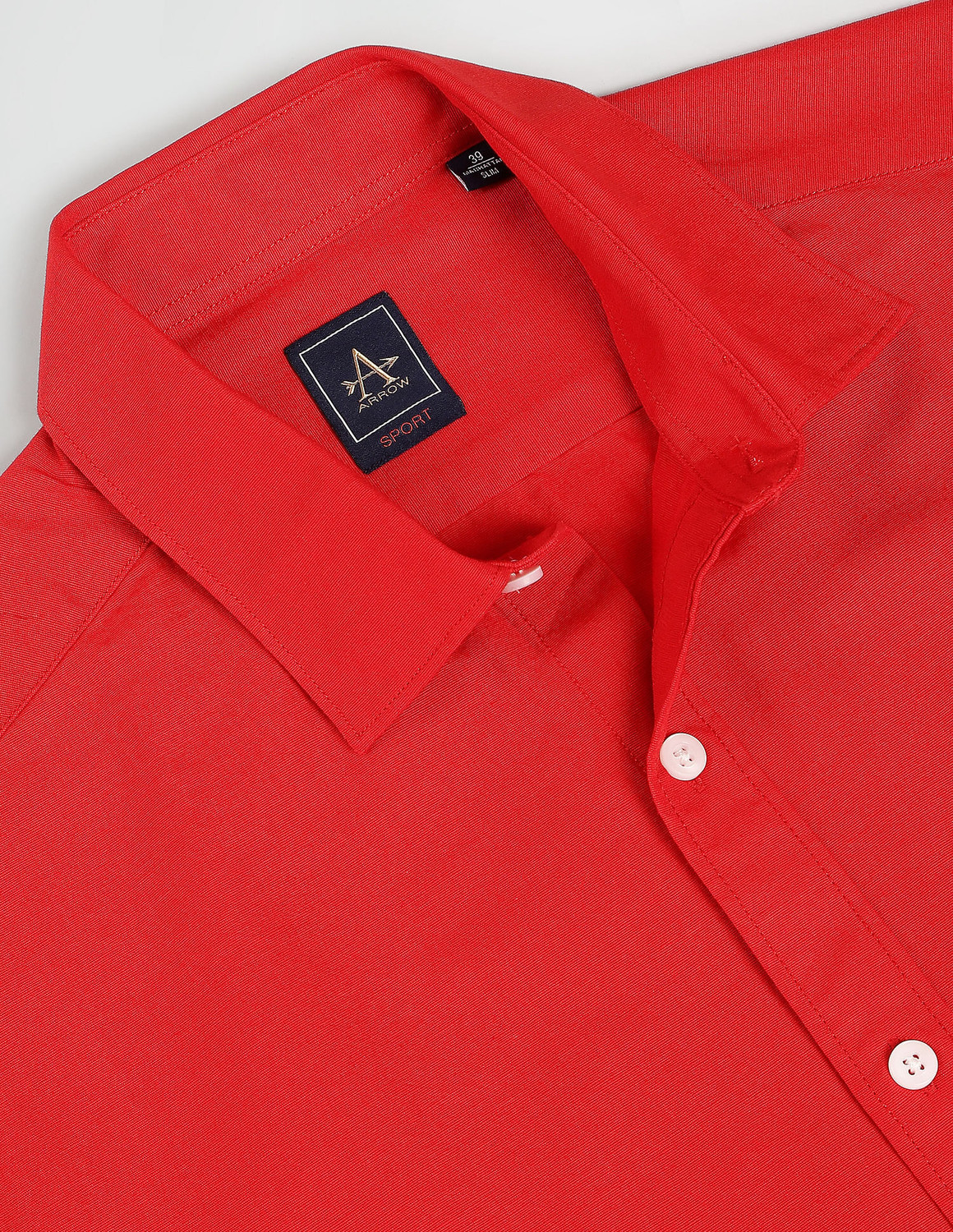 Image of Arrow Sport Men Solid Casual Red Shirt