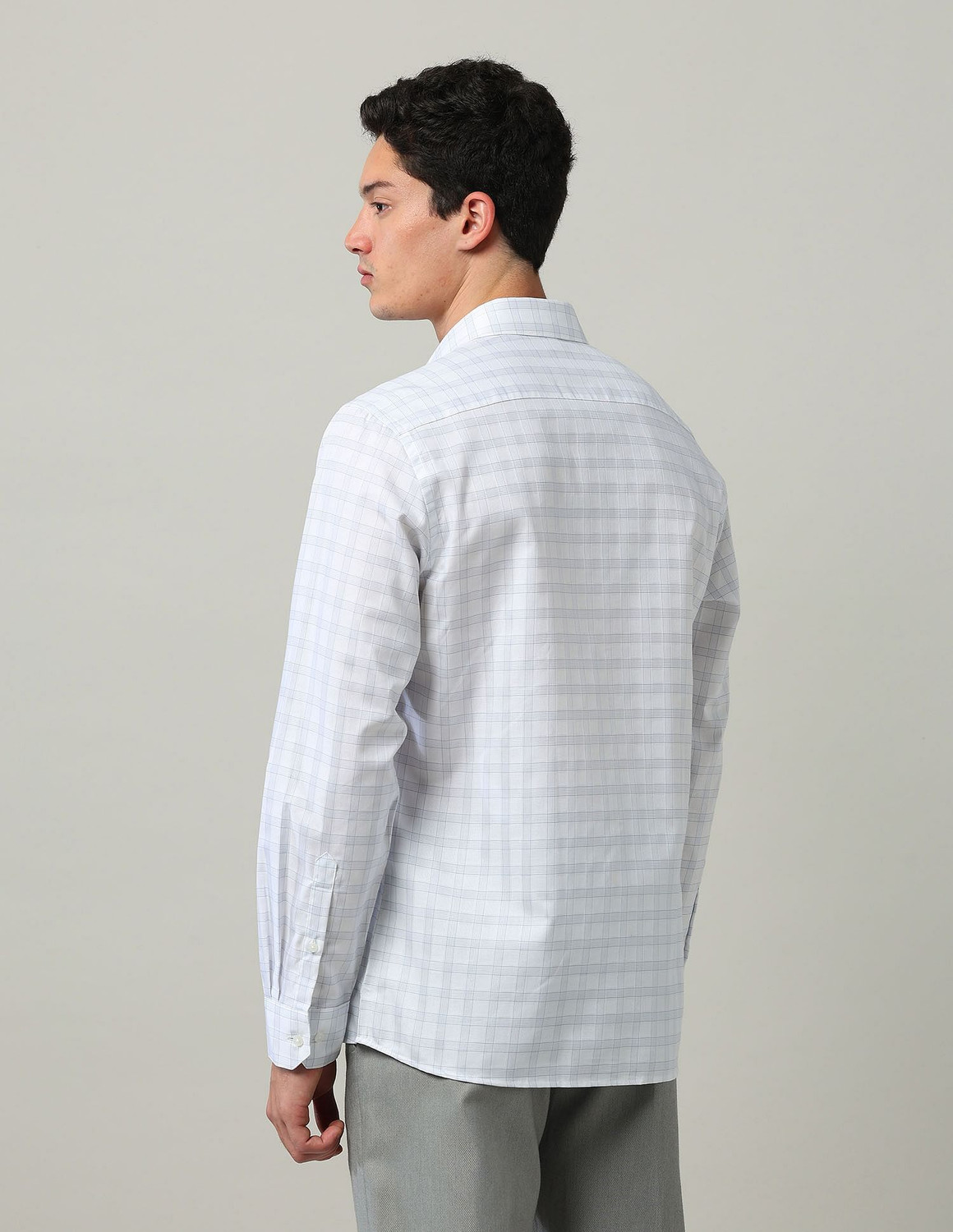 Image of ARROW Men Regular Fit Checkered Spread Collar Formal Shirt