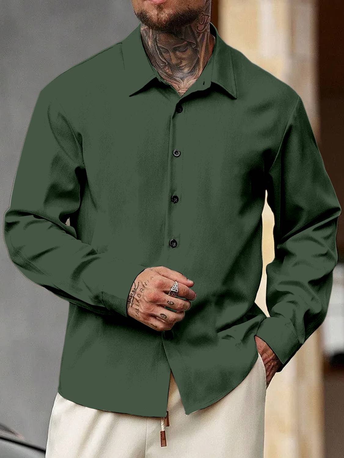 DarkSquare Men Green Casual Shirt - Image 3
