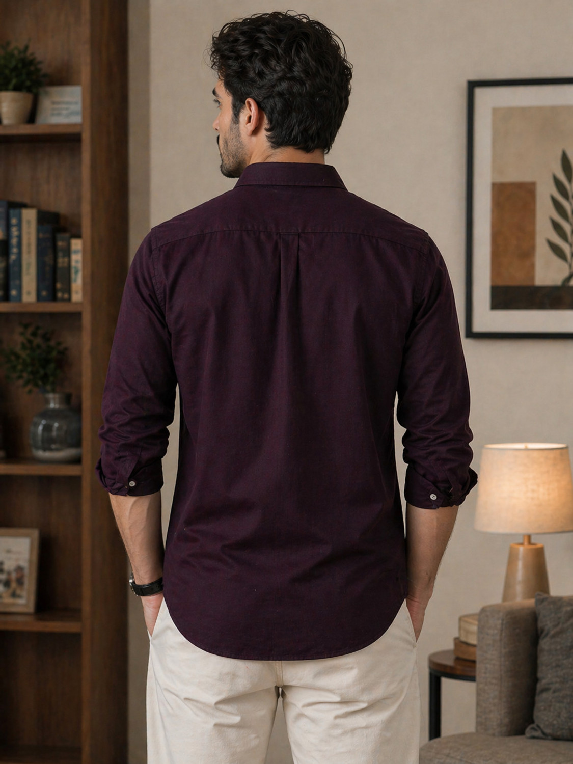 Image of Dharma Production Men Solid Formal Maroon Shirt