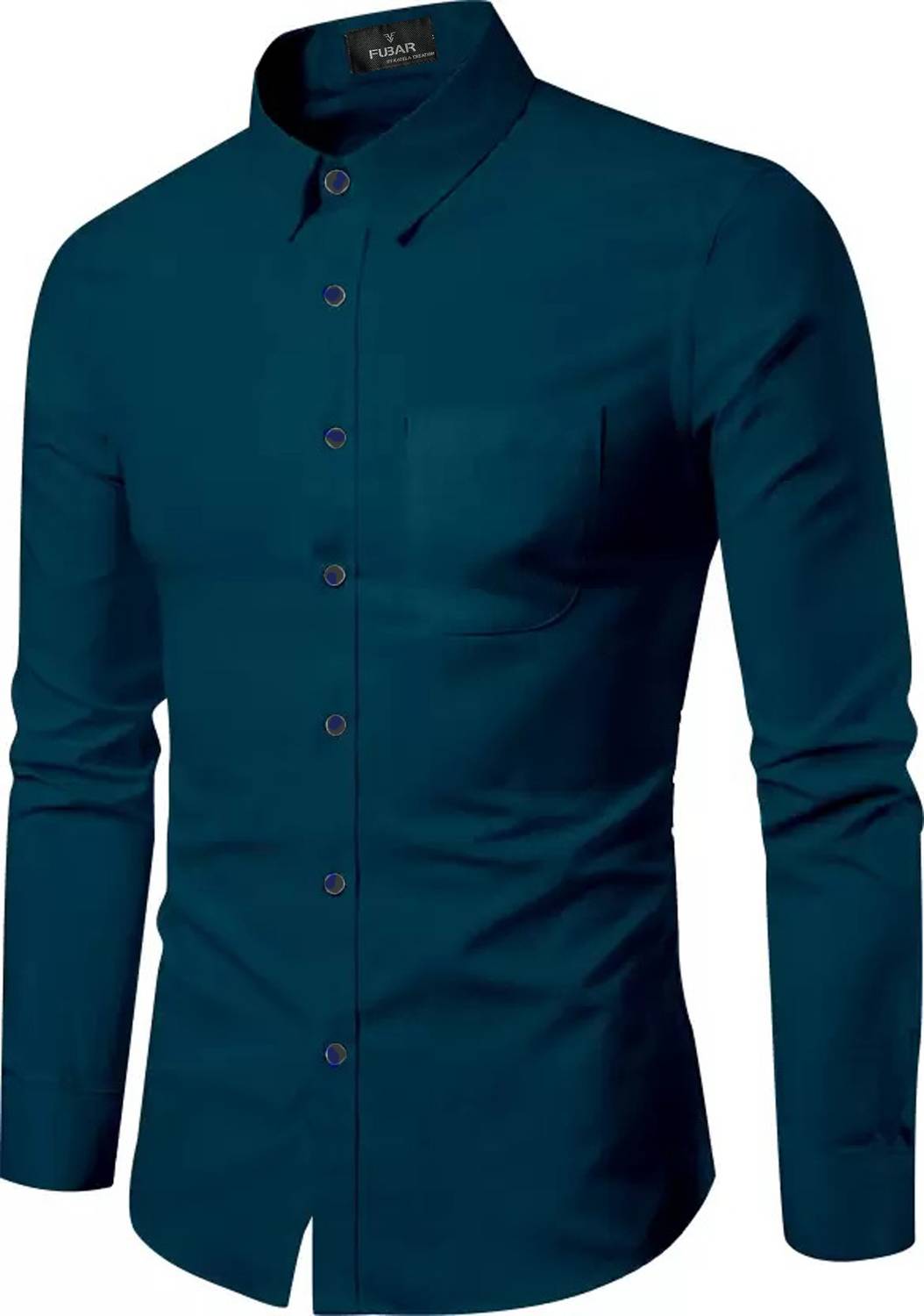 FUBAR Men Slim Fit Solid Spread Collar Formal Shirt