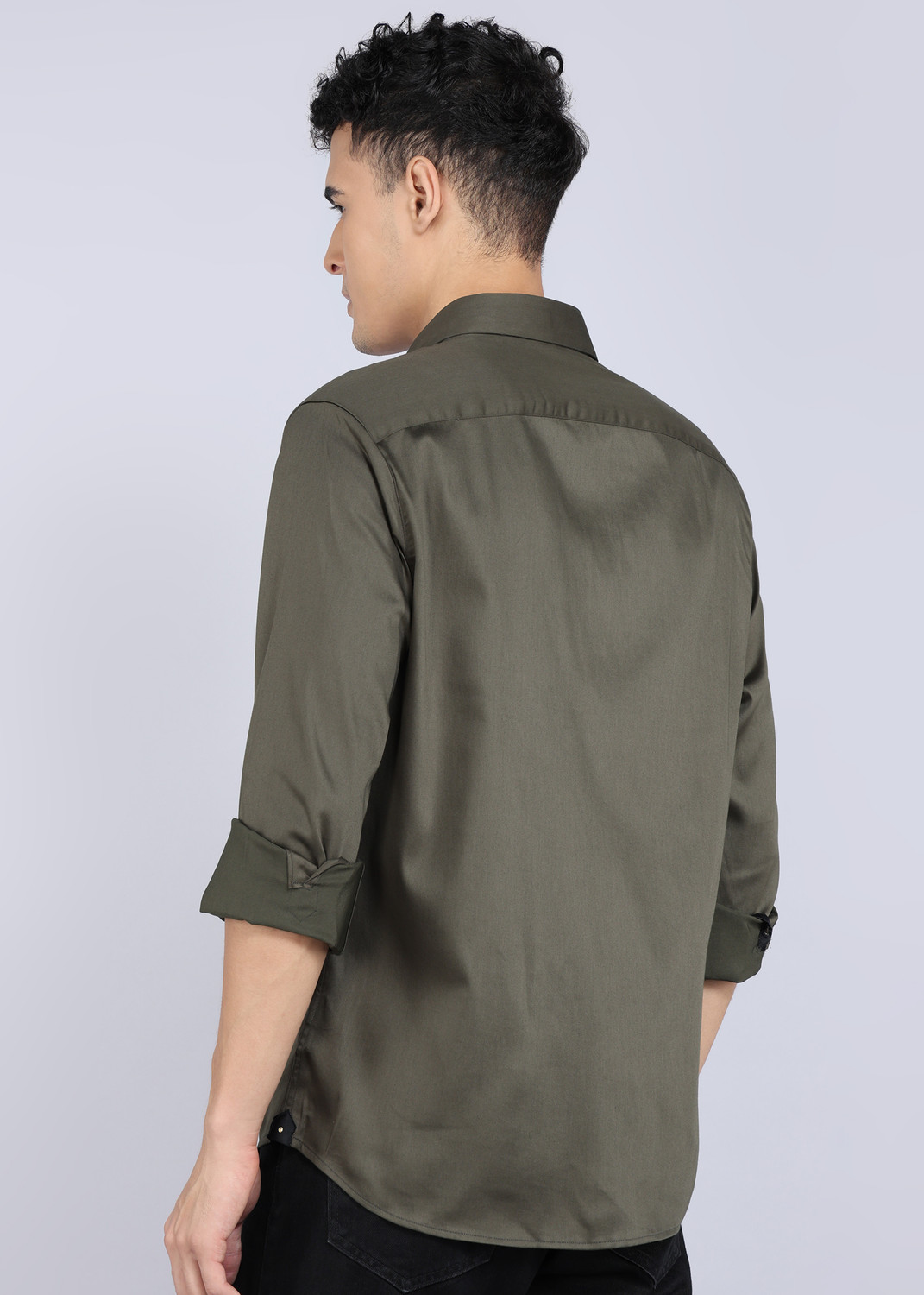 Image of RARE RABBIT Men Solid Casual Green Shirt