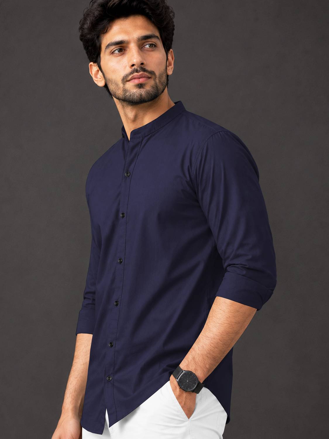 VeBNoR Men Dark Blue Shirt - Image 4