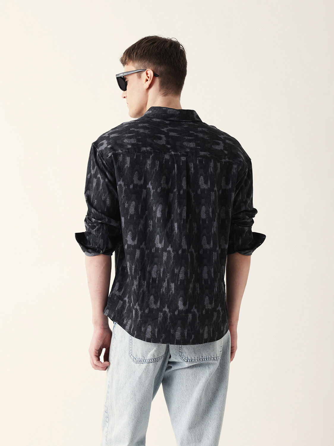 Image of THE BEAR HOUSE Men Printed Casual Green Shirt