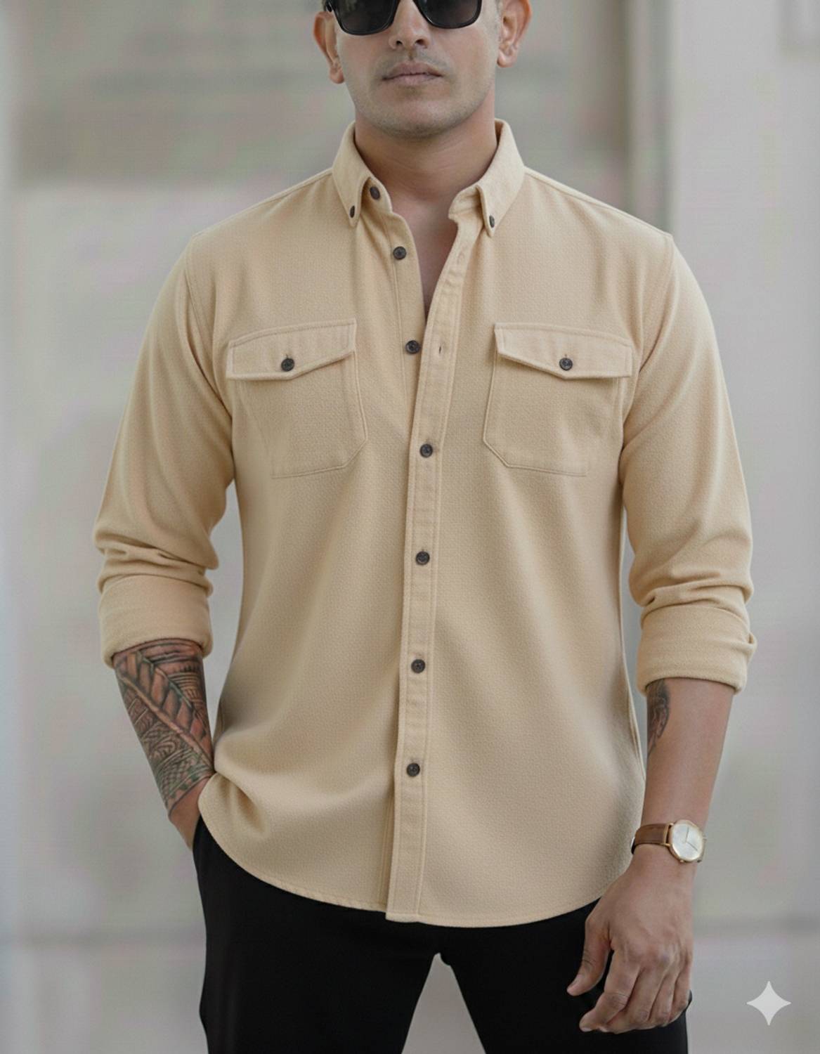 Styles Thief Men Beige Casual Shirt - Image 2