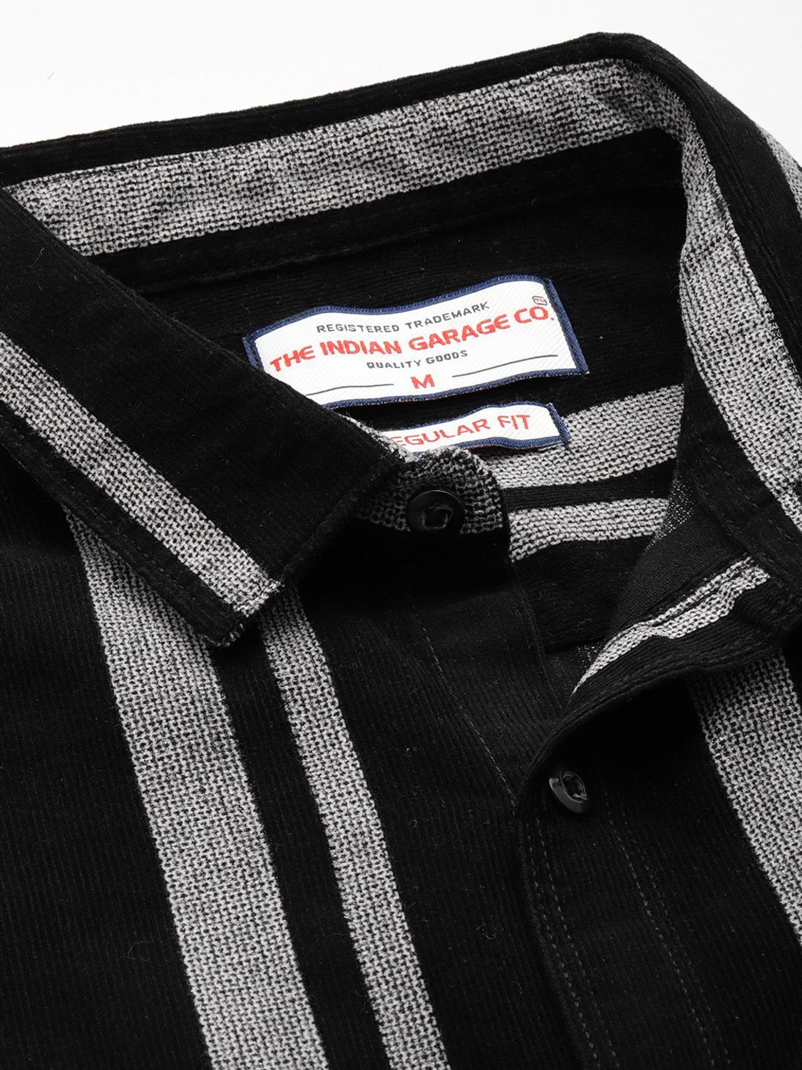 Image of The Indian Garage Co. Men Printed Casual Black Shirt