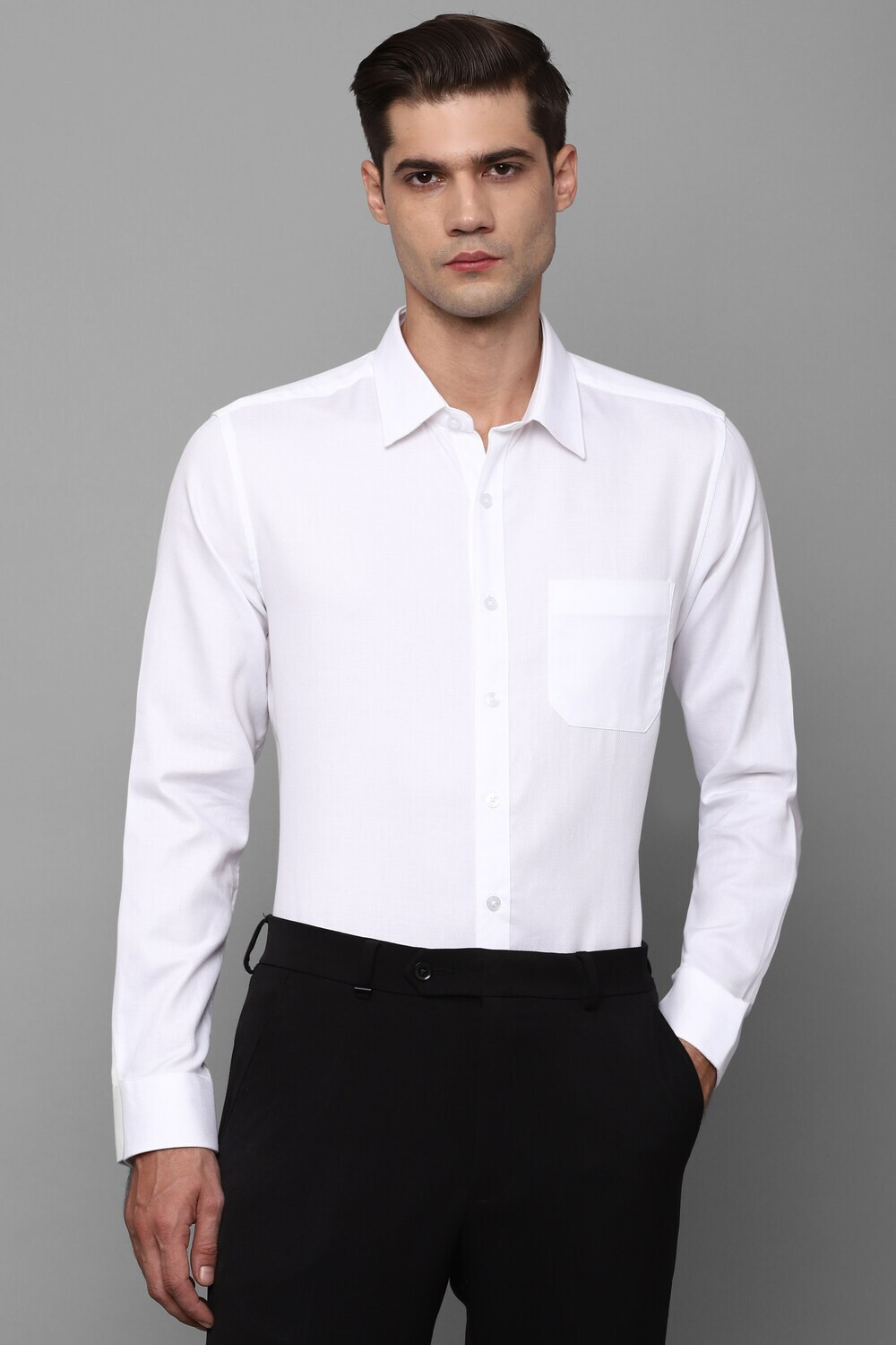 Image of LOUIS PHILIPPE Men Self Design Formal White Shirt